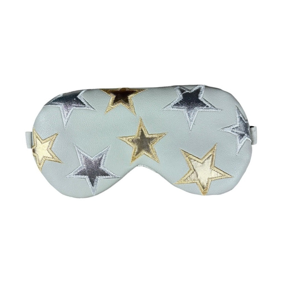 Free People Sleep Mask Travel Size Mint Green Metallic Stars
